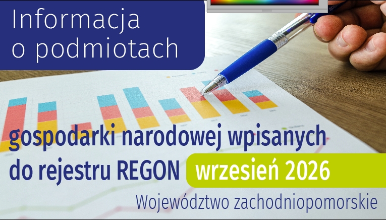 baner- Infografika - Informacja o podmiotach gospodarki narodowej wpisanych do rejestru REGON – wrzesień 2026